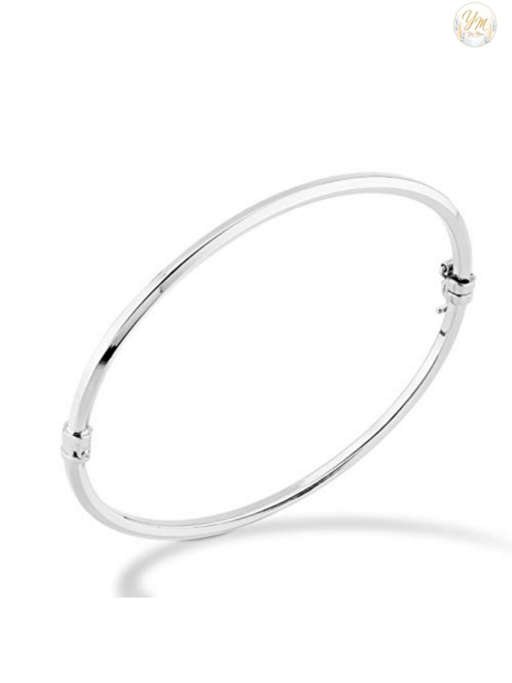 925 Sterling Silver Oval Hinged Bangle Bracelet